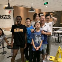 Me, my host family and their family friends!