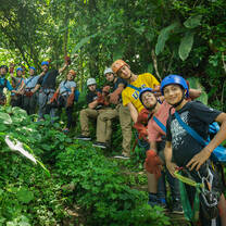 Ziplining rainforest canopy
