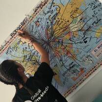 Last day, just as we were leaving we all added our names to where we lived on the map 