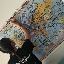 Last day, just as we were leaving we all added our names to where we lived on the map 