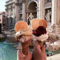 Ice cream at the Trevi Fountain