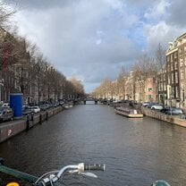 Quintessential canal in Amsterdam, NL