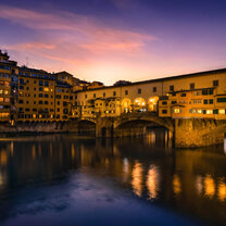 Florence View - by David Budnick View of Arno and Ponte Vecchio, Sunset