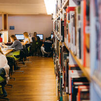 Students in the JCU library