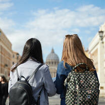 Students looking at the Vatican in background