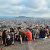 Students overlooking Barcelona