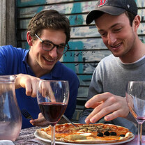 Study abroad students enjoy pizza in Rome Study abroad students enjoy pizza in Rome