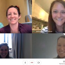 Virtual staff meeting with our interns Google meet photo collage