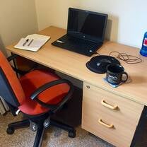 Desk space set up for remote working