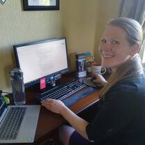 Photo of someone working remotely