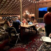 students doing art in beautiful loft