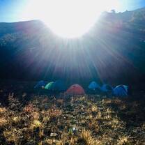 Camping on the mountain top 