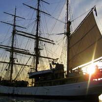 Picton Castle at anchor