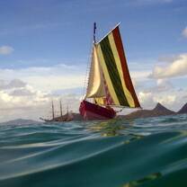 Small boat sailing