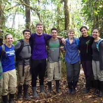 Students in the forest