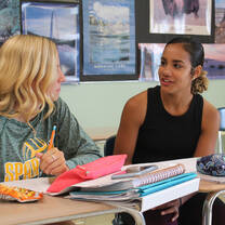 Students working on studies
