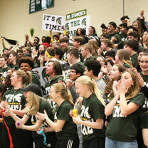 Student section crowd during basketball game