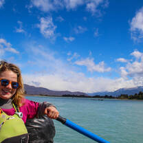 A Student Rowing on the Rio Baker