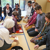 KCP students attend the tea ceremony session.