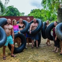 Group of tubers ready for the river