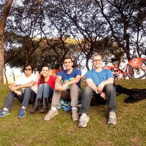 Study abroad students on a bike tour in Buenos Aires, Argentina