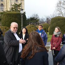 Participants in front of the Kunsthistorisches Museum during an excursion