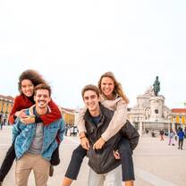 Students explore Lisbon together.