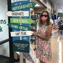 Katherine with Gap Year sign