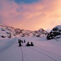 Students on a mountaineering expedition in New Zealand.
