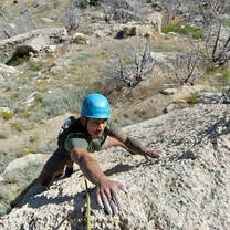 Student rock climbing 