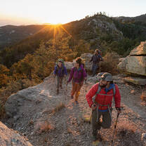 Students hiking in the southwest