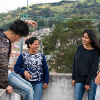 Cuenca, Ecuador gap student with her host family