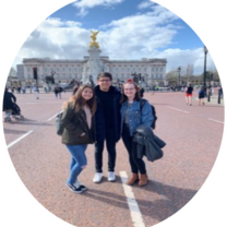 Group of students in front of French building