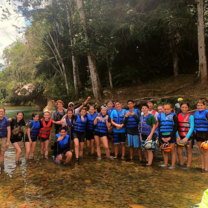 Group photo after a day spent tubing. 