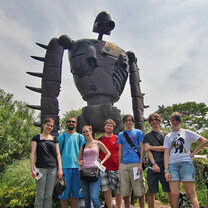 KCP students by the Ghibli Museum Robot Soldier