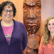 Past particiant Bridget Alaniva with Dr Aroha Harris