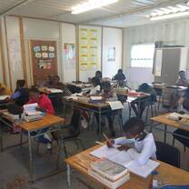 students during their English class