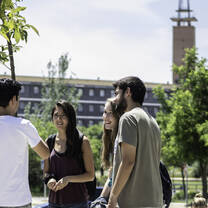 Chatting on campus