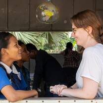 Volunteer with Student at Educational Project in Siem Reap