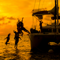 sunset on a sailing program