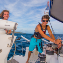 students sailing