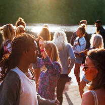 Camp Leaders socializing in Romania