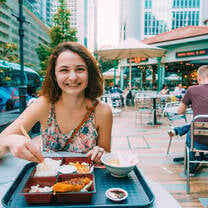 Girl having lunch