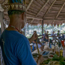 man teaching about traditional plant uses