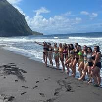 Group photo on beach
