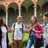 UCSC Students - courtyard