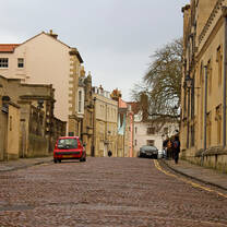 quaint cobblestone road in Oxford