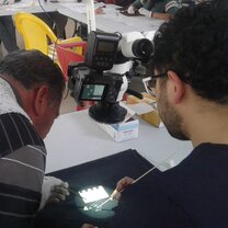 Photographing necklace beads