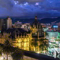 The vibrant city of Medellin by night