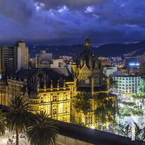 The vibrant city of Medellin by night
